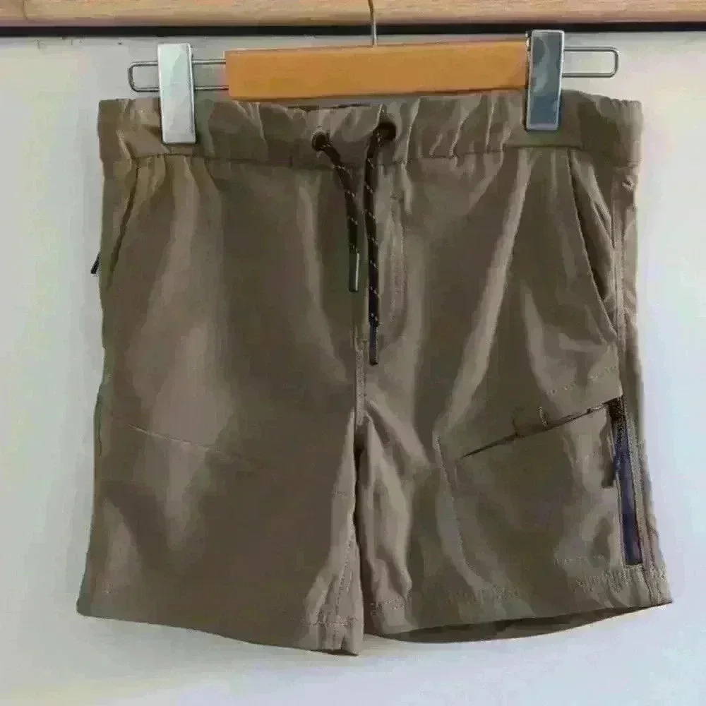 POINT ZERO | Boy's Greyish/Brown Super Flex Cargo Drawstring Waist Shorts